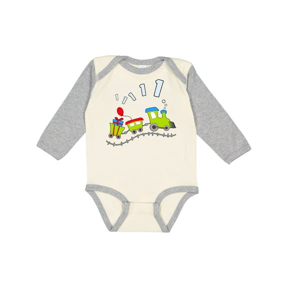 Inktastic 1st Birthday Party Train Boys or Girls Long Sleeve Baby Bodysuit