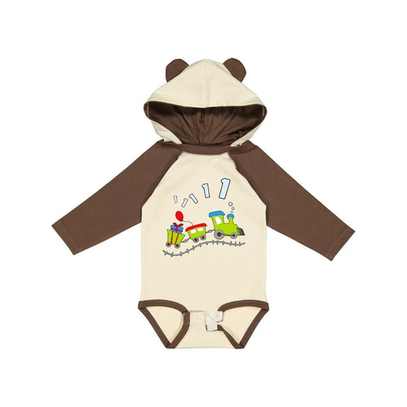 Inktastic 1st Birthday Party Train Boys or Girls Long Sleeve Baby Bodysuit