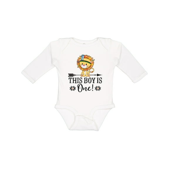 Inktastic 1st Birthday Party Tribal Lion Boys Boys Long Sleeve Baby Bodysuit