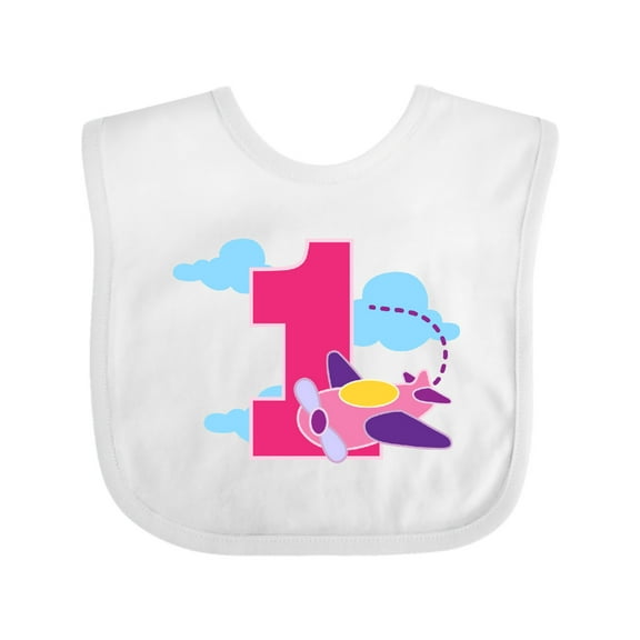 Inktastic 1st Birthday Pilot Airplane Girls Baby Bib