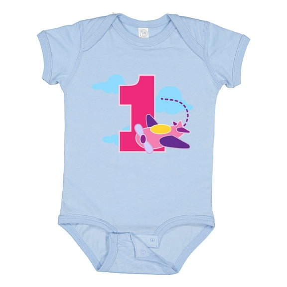 Inktastic 1st Birthday Pilot Airplane Girls Baby Bodysuit