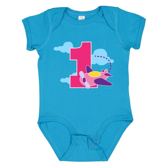 Inktastic 1st Birthday Pilot Airplane Girls Baby Bodysuit