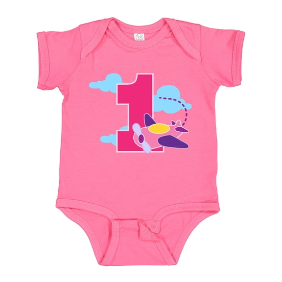 Inktastic 1st Birthday Pilot Airplane Girls Baby Bodysuit