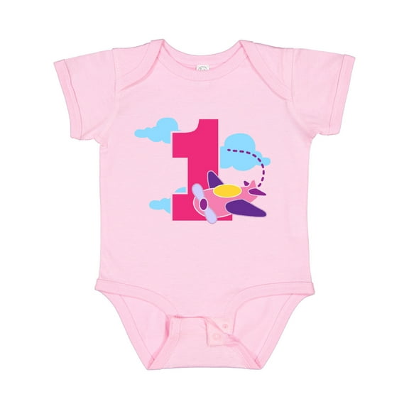 Inktastic 1st Birthday Pilot Airplane Girls Baby Bodysuit