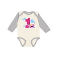 thumbnail image 1 of Inktastic 1st Birthday Pilot Airplane Girls Long Sleeve Baby Bodysuit, 1 of 5