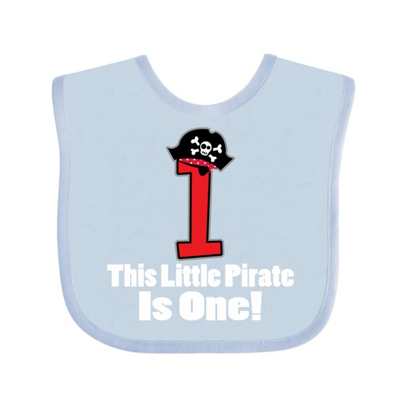 Inktastic 1st Birthday Pirate Hat Number 1 Boys Baby Bib