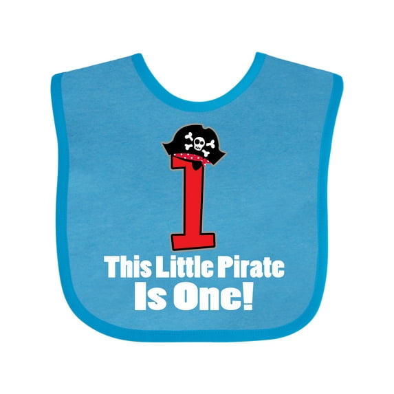 Inktastic 1st Birthday Pirate Hat Number 1 Boys Baby Bib