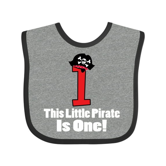 Inktastic 1st Birthday Pirate Hat Number 1 Boys Baby Bib