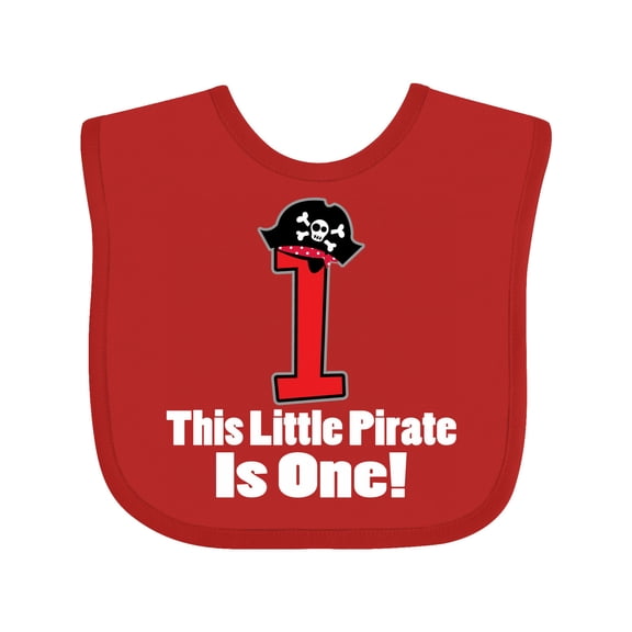 Inktastic 1st Birthday Pirate Hat Number 1 Boys Baby Bib