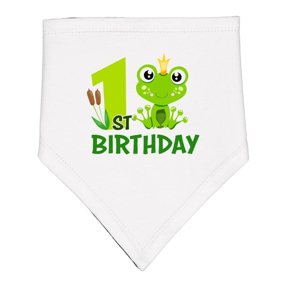 Inktastic 1st Birthday Prince Frog Baby Bandana Bib