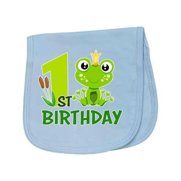 Inktastic 1st Birthday Prince Frog Baby Burp Cloth