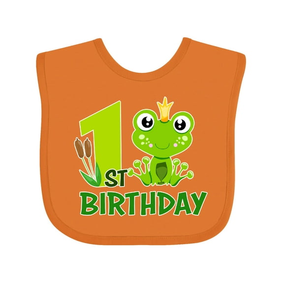 Inktastic 1st Birthday Prince Frog Boys Baby Bib
