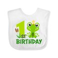 thumbnail image 1 of Inktastic 1st Birthday Prince Frog Boys Baby Bib, 1 of 4