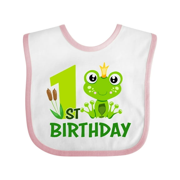 Inktastic 1st Birthday Prince Frog Boys Baby Bib