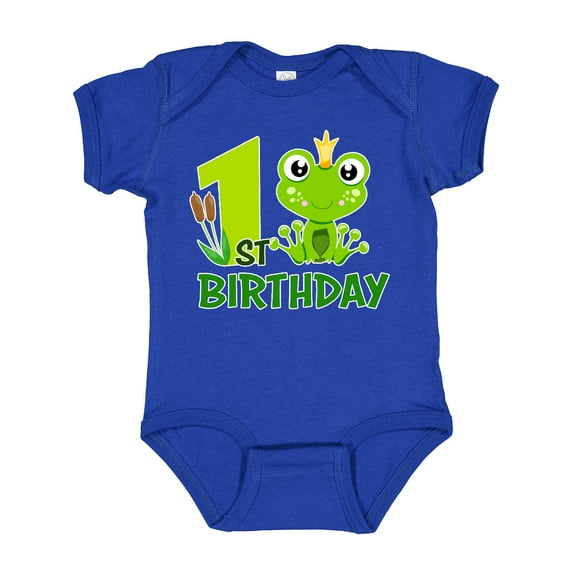 Inktastic 1st Birthday Prince Frog Boys Baby Bodysuit