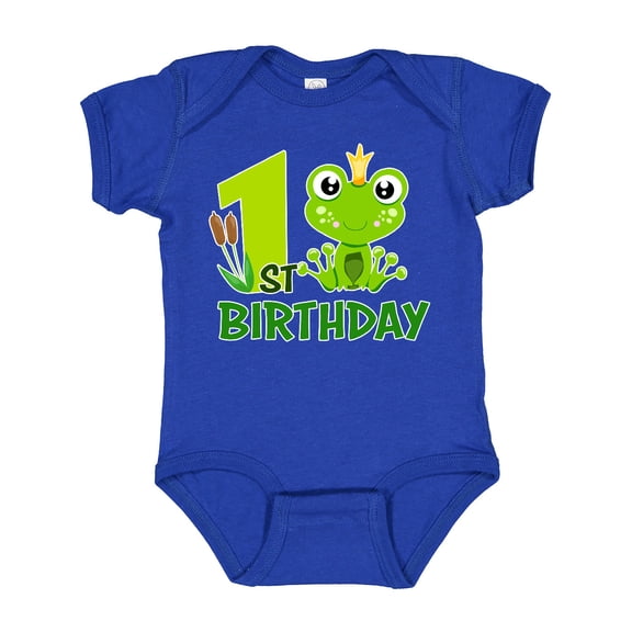 Inktastic 1st Birthday Prince Frog Boys Baby Bodysuit