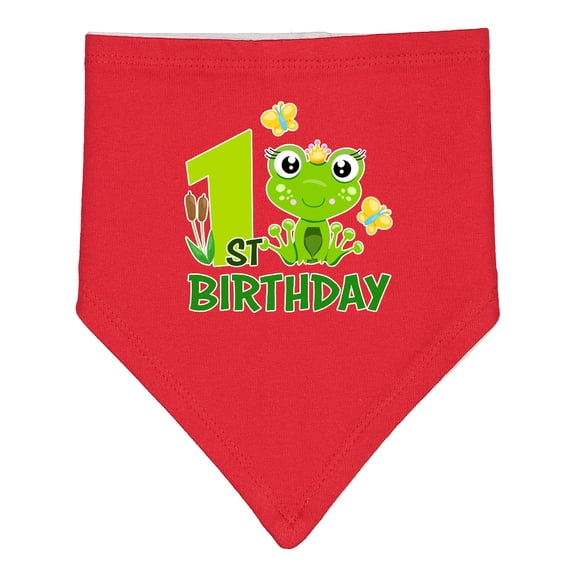 Inktastic 1st Birthday Princess Frog Baby Bandana Bib