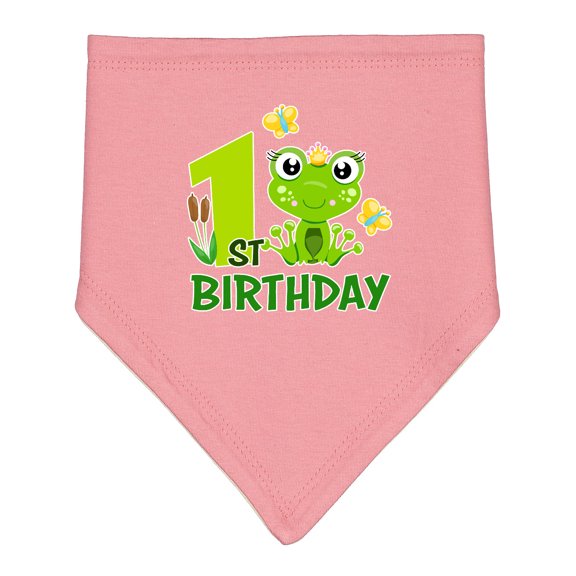 Inktastic 1st Birthday Princess Frog Baby Bandana Bib