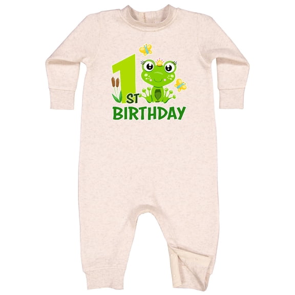 Inktastic 1st Birthday Princess Frog Baby Fleece Romper