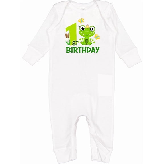 Inktastic 1st Birthday Princess Frog Baby Romper Coveralls