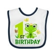 thumbnail image 1 of Inktastic 1st Birthday Princess Frog Girls Baby Bib, 1 of 4