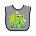 thumbnail image 1 of Inktastic 1st Birthday Princess Frog Girls Baby Bib, 1 of 4