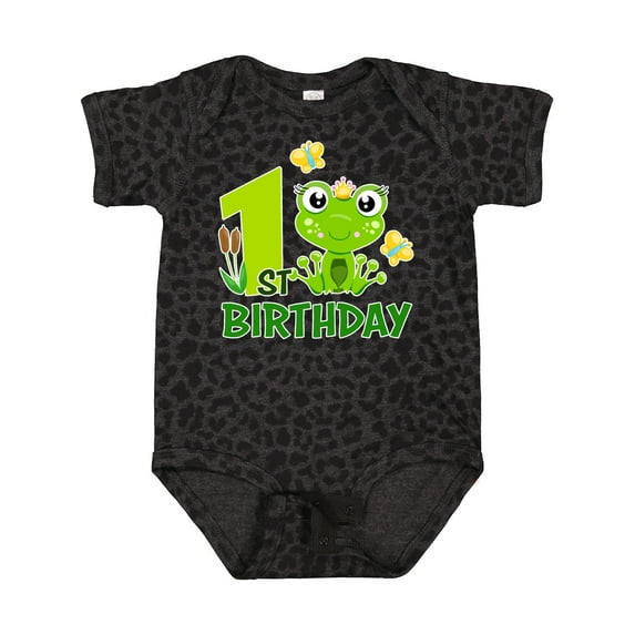 Inktastic 1st Birthday Princess Frog Girls Baby Bodysuit
