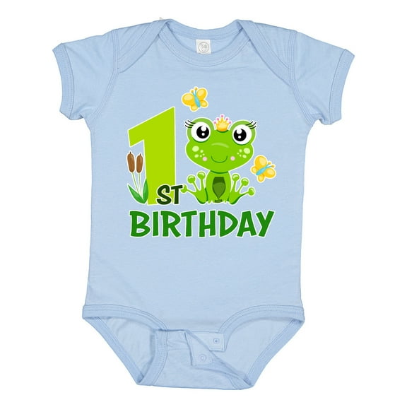 Inktastic 1st Birthday Princess Frog Girls Baby Bodysuit