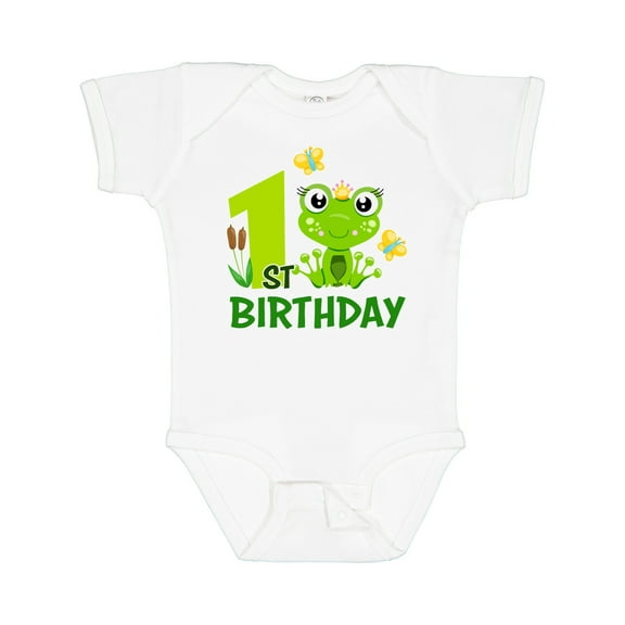 Inktastic 1st Birthday Princess Frog Girls Baby Bodysuit