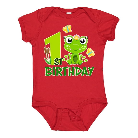 Inktastic 1st Birthday Princess Frog Girls Baby Bodysuit