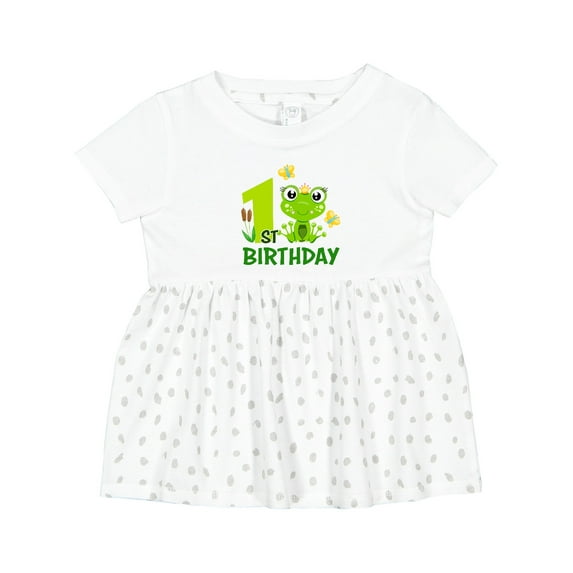 Inktastic 1st Birthday Princess Frog Girls Baby Dress