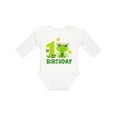 thumbnail image 1 of Inktastic 1st Birthday Princess Frog Girls Long Sleeve Baby Bodysuit, 1 of 5