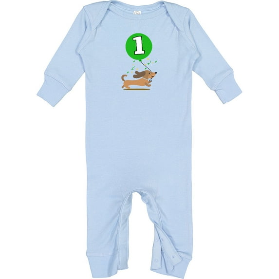 Inktastic 1st Birthday Puppy 1 Year Old Boy Baby Romper Coveralls