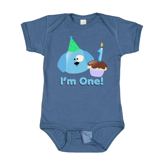 Inktastic 1st Birthday Puppy Blue Boys Baby Bodysuit