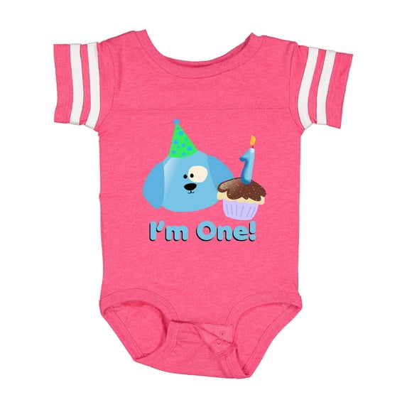 Inktastic 1st Birthday Puppy Blue Boys Baby Bodysuit