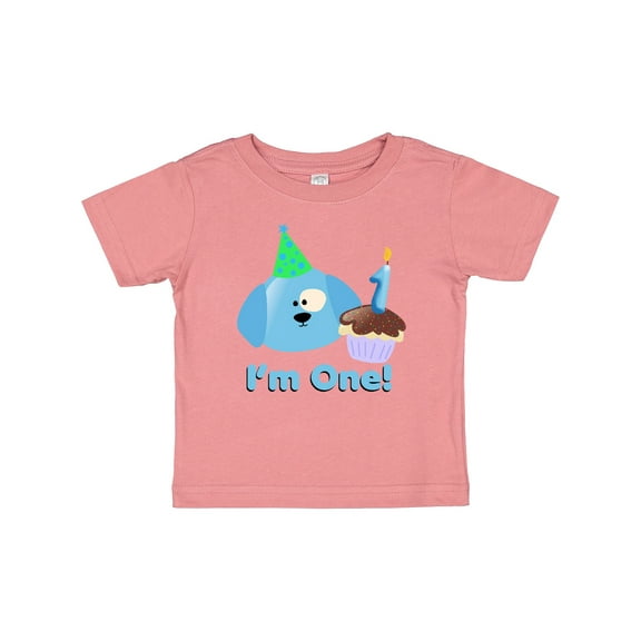 Inktastic 1st Birthday Puppy Blue Boys Baby T-Shirt