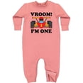 thumbnail image 1 of Inktastic 1st Birthday Racing Car Boys Baby Fleece Romper, 1 of 4
