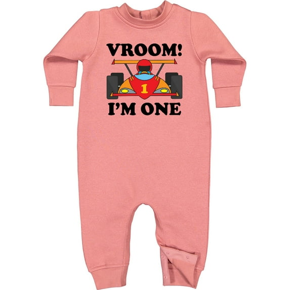 Inktastic 1st Birthday Racing Car Boys Baby Fleece Romper