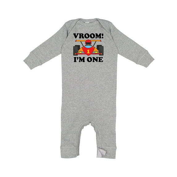 Inktastic 1st Birthday Racing Car Boys Baby Romper Coveralls