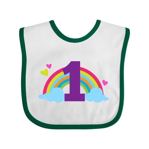 Inktastic 1st Birthday Rainbow Girls Baby Bib