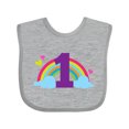 thumbnail image 1 of Inktastic 1st Birthday Rainbow Girls Baby Bib, 1 of 4