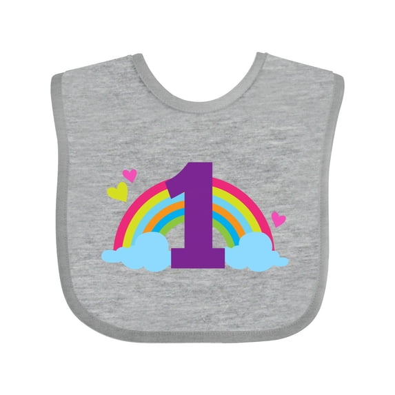 Inktastic 1st Birthday Rainbow Girls Baby Bib