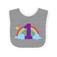 thumbnail image 1 of Inktastic 1st Birthday Rainbow Girls Baby Bib, 1 of 4