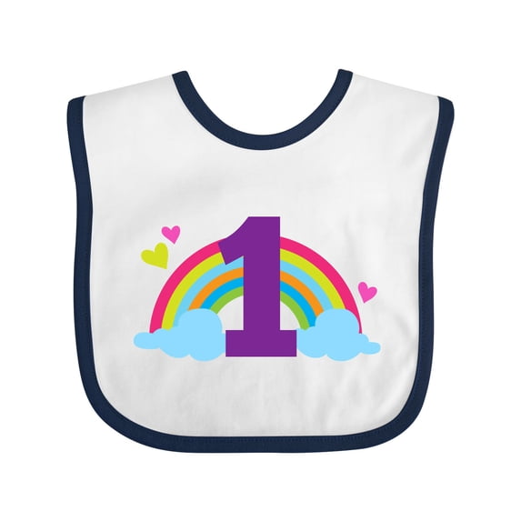 Inktastic 1st Birthday Rainbow Girls Baby Bib