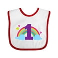 thumbnail image 1 of Inktastic 1st Birthday Rainbow Girls Baby Bib, 1 of 4