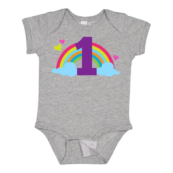 Inktastic 1st Birthday Rainbow Girls Baby Bodysuit