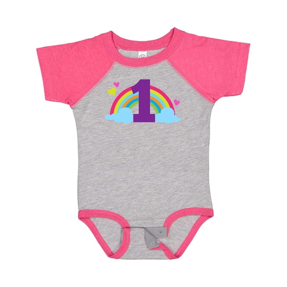 Inktastic 1st Birthday Rainbow Girls Baby Bodysuit