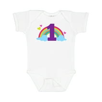 Inktastic 1st Birthday Rainbow Girls Baby Bodysuit