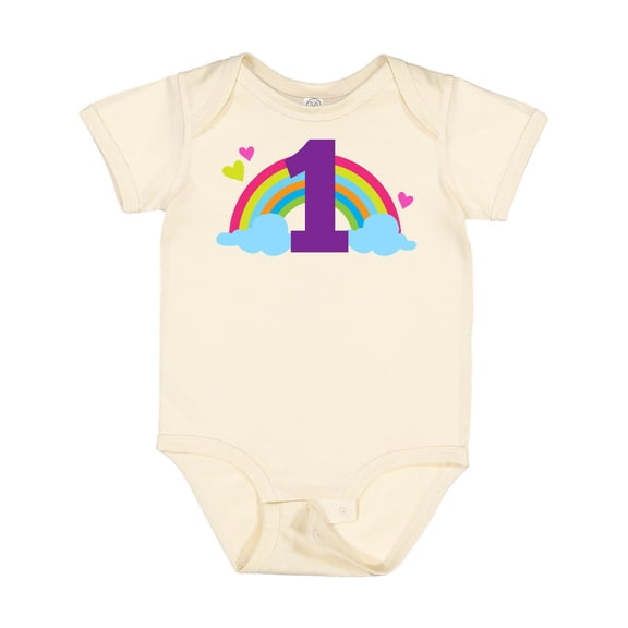 Inktastic 1st Birthday Rainbow Girls Baby Bodysuit