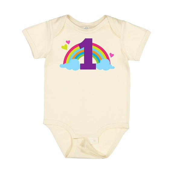 Inktastic 1st Birthday Rainbow Girls Baby Bodysuit